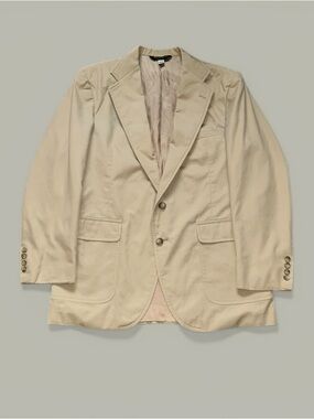 Vintage 90s LL Bean Jacket Mens Large 42 Cotton Blazer Khaki Safari Field Travel